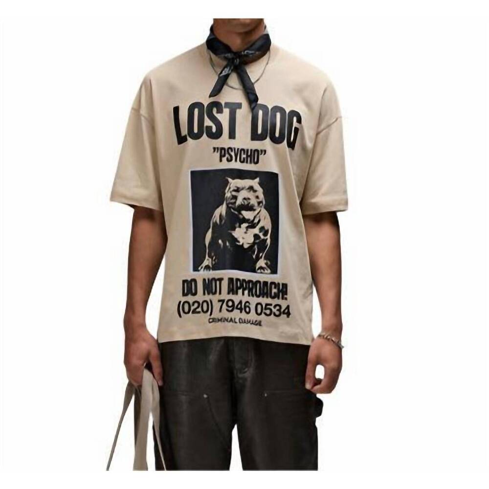 NEW CRIMINAL DAMAGE lost dog t-shirt in stone